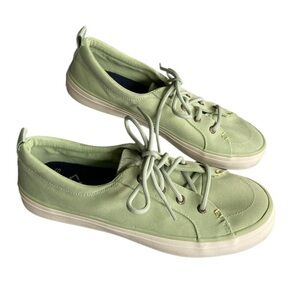 Women’s Sperry Canvas Sneakers, Light Green, Sz 8, NWOT, Preppy, Nautical